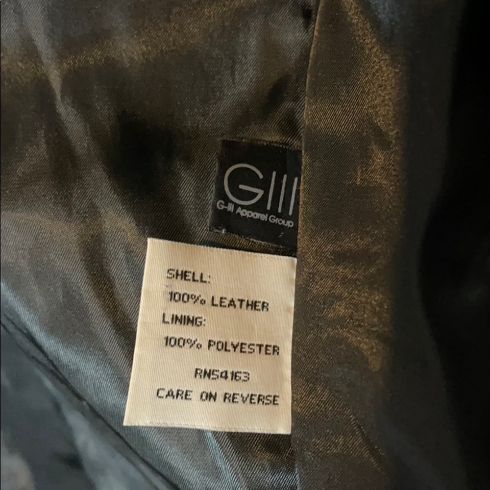 Kenneth Cole New York 💯 Leather Coat 1X - Picture 9 of 13
